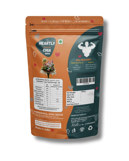 Heartly Black Chia Seeds 200g