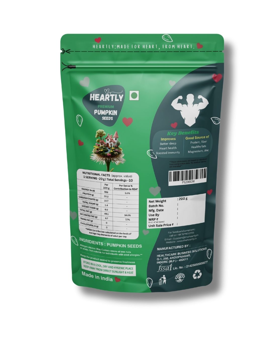 Heartly Pumpkin Seeds 200g