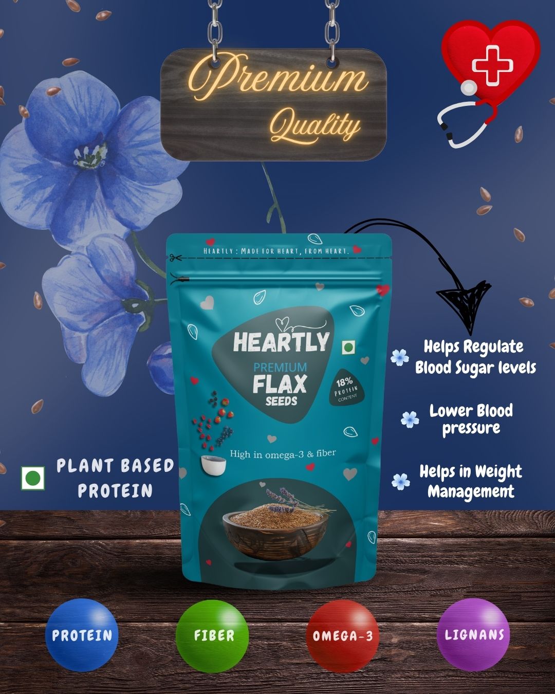 Heartly Flax Seeds 200g