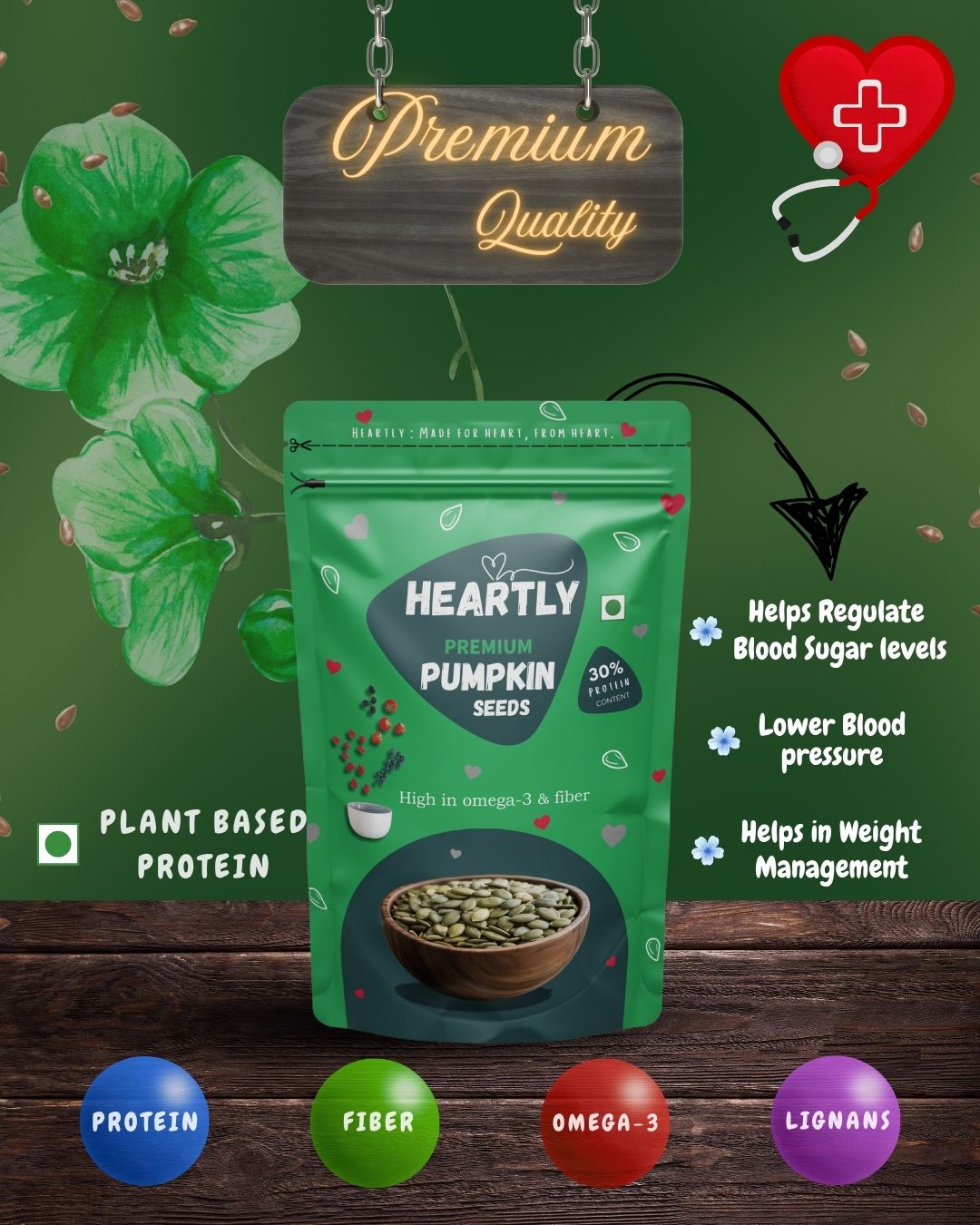 Heartly Pumpkin Seeds 200g