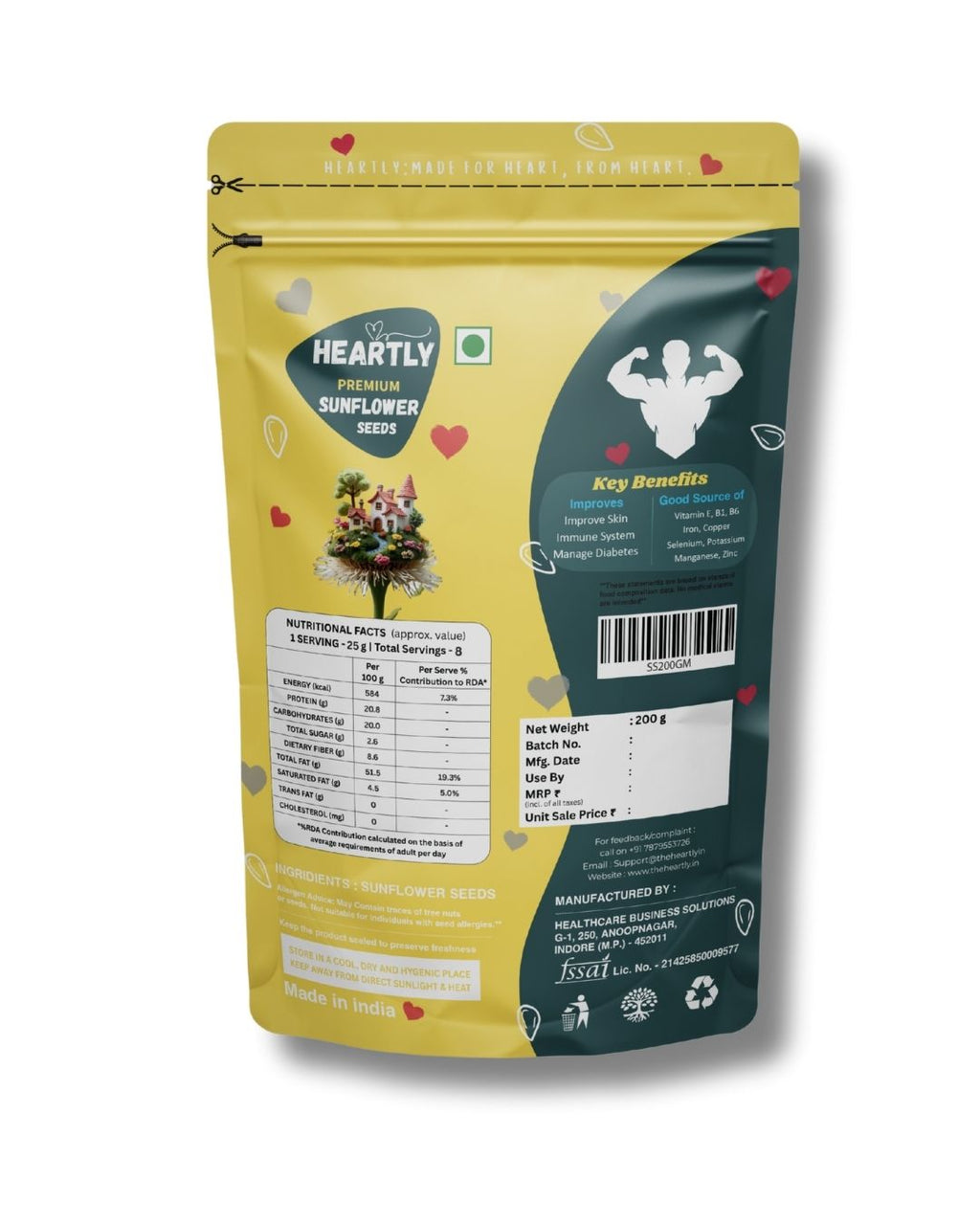 Heartly Sunflower Seeds 200g