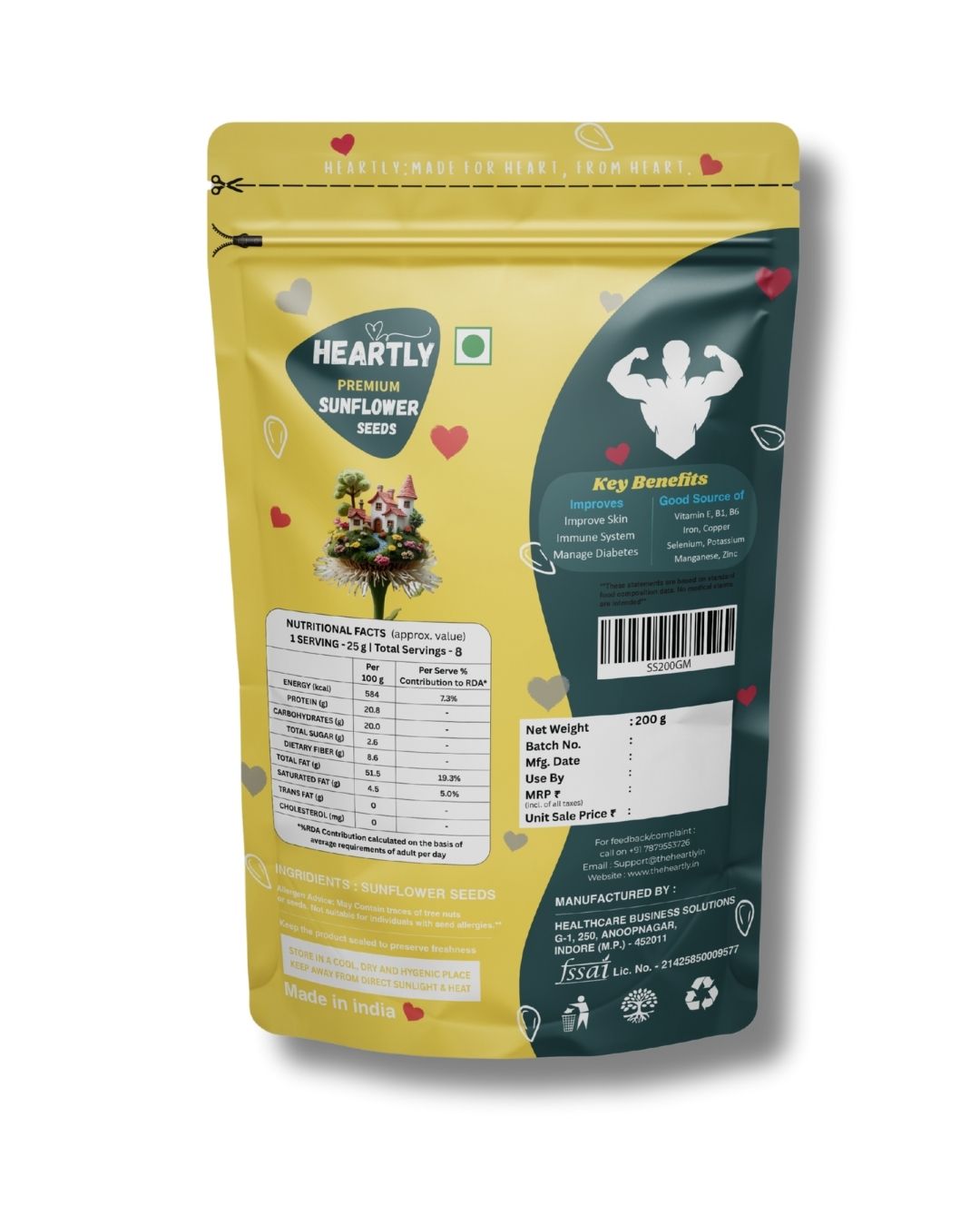 Heartly Sunflower Seeds 200g