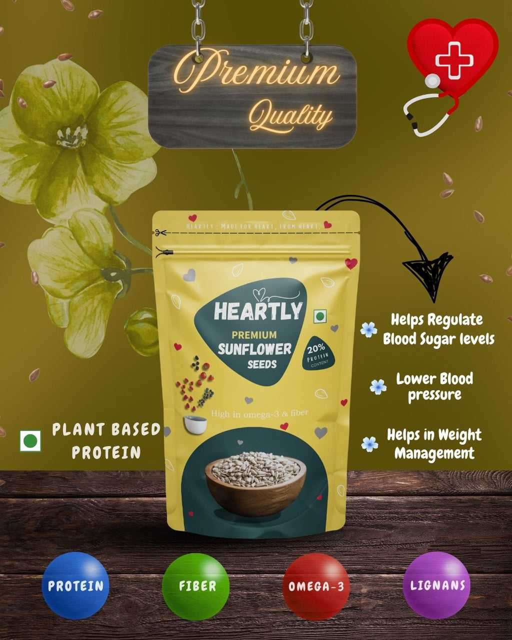 Heartly Sunflower Seeds 200g