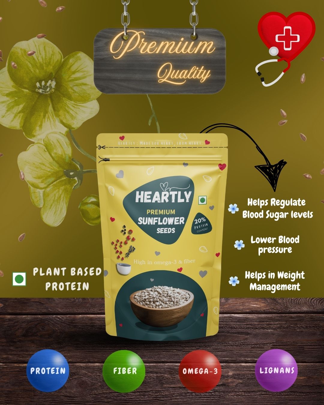 Heartly Sunflower Seeds 200g